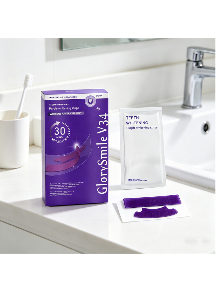 Teeth Whitening/Bleaching - Purple Whitening Strips Brighten Tooth Remove