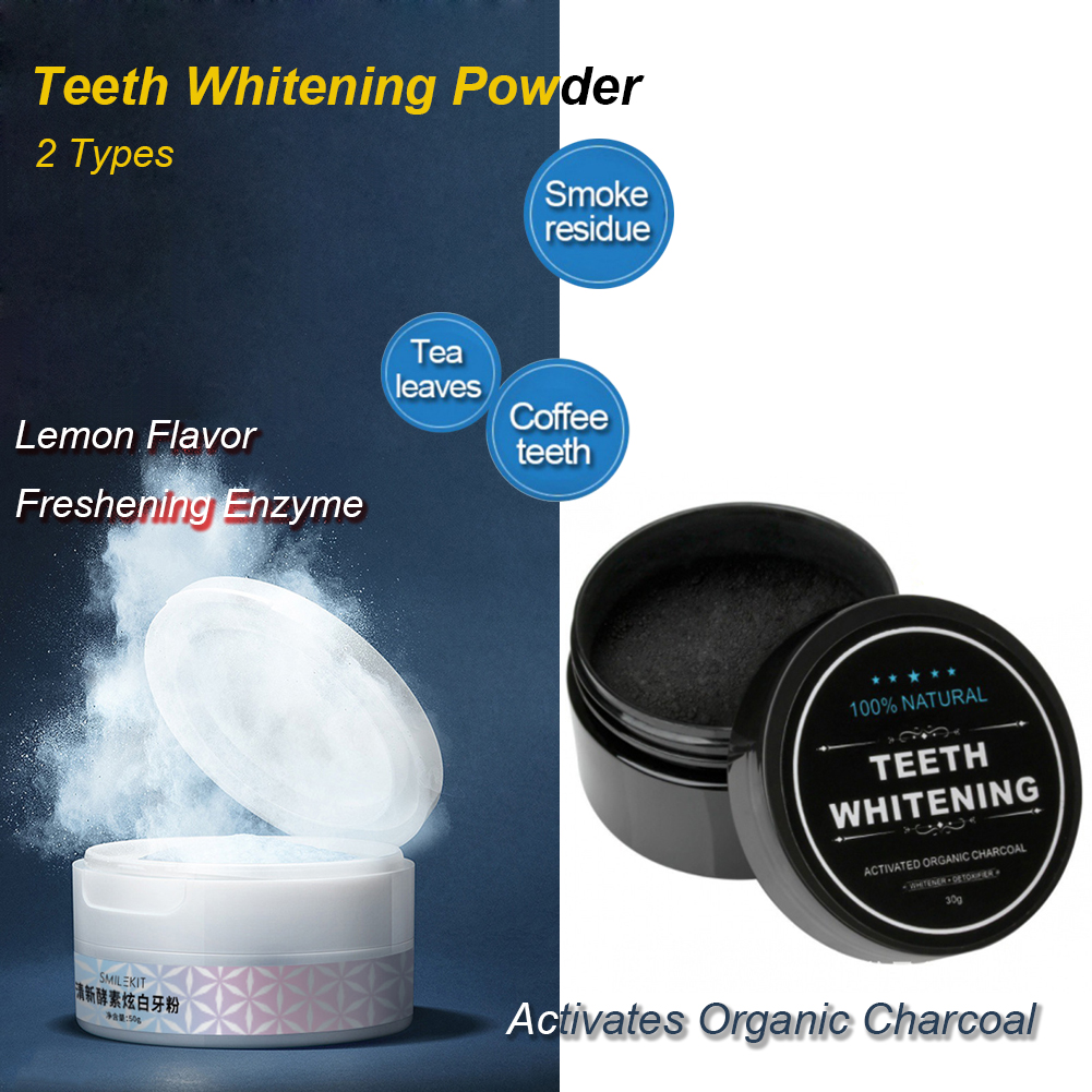 Teeth Whitening Charcoal Powder - 2 Types Teeth Whitening Powder Natural