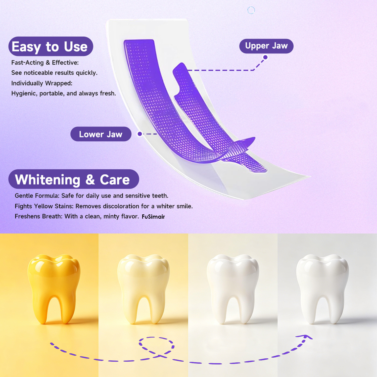 Purple Whitening Strips Bright - Teeth Whitening/Bleaching avaliação e preço
