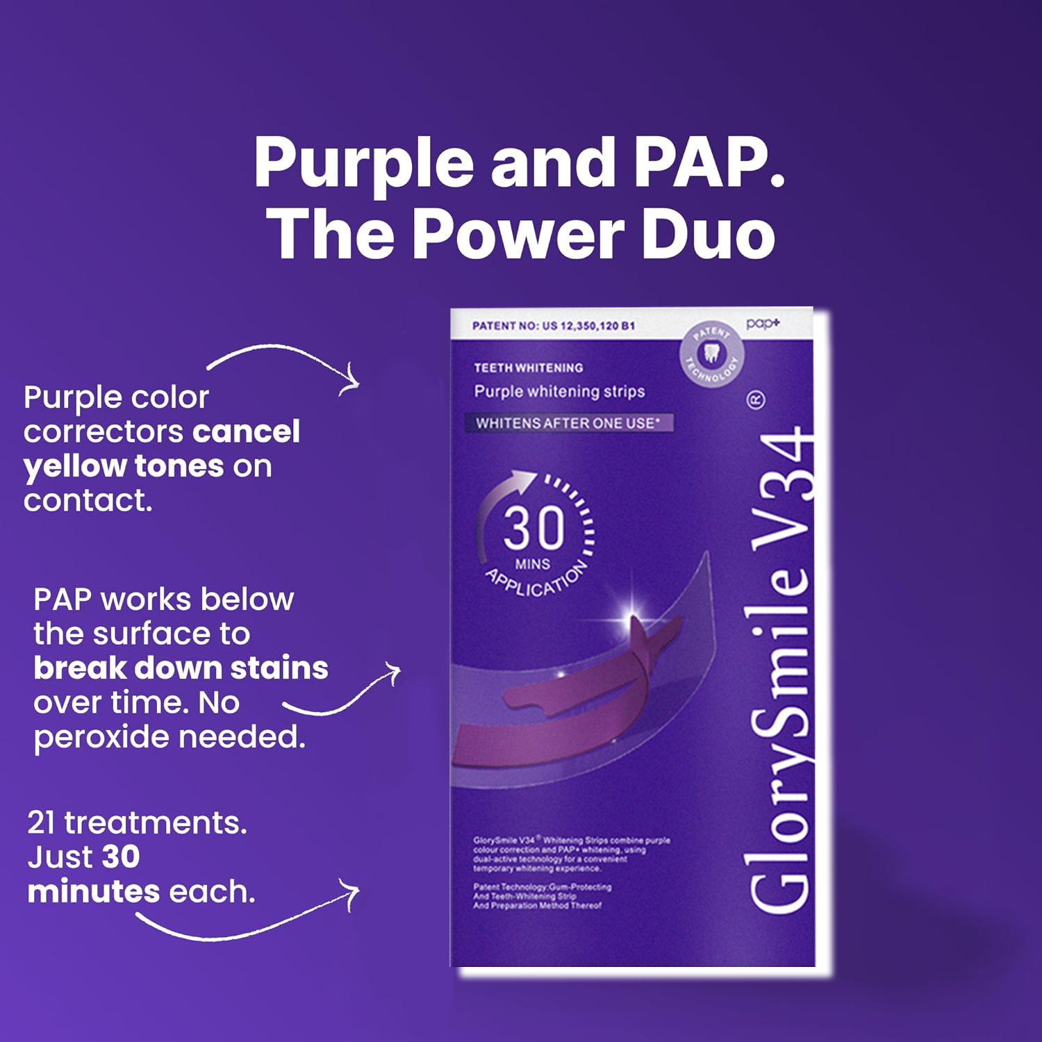 Purple Whitening Strips Bright - Teeth Whitening/Bleaching avaliação e preço