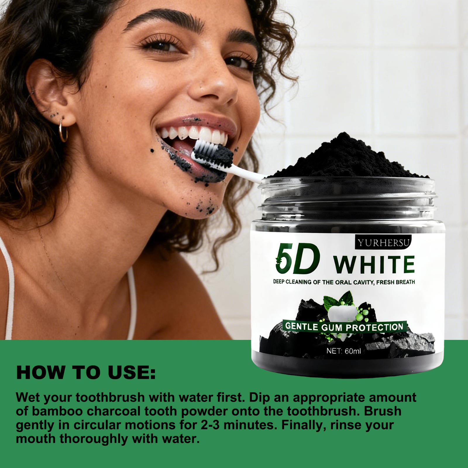 Bamboo Charcoal Teeth Whitenin - Teeth Whitening Charcoal Powder avaliação e preço