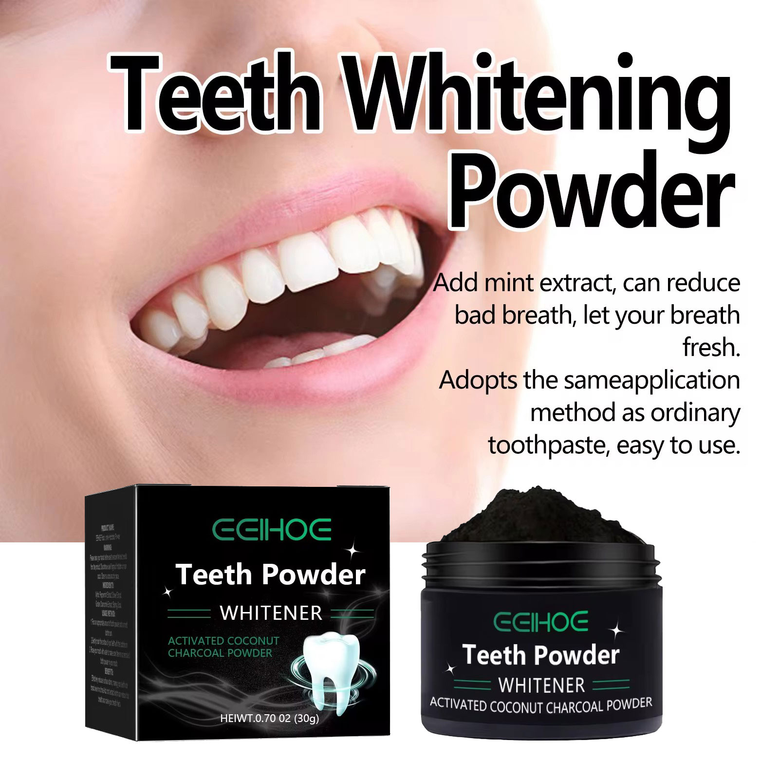 EELHOE Charcoal Powder for Tee - Teeth Whitening Charcoal Powder avaliação e preço