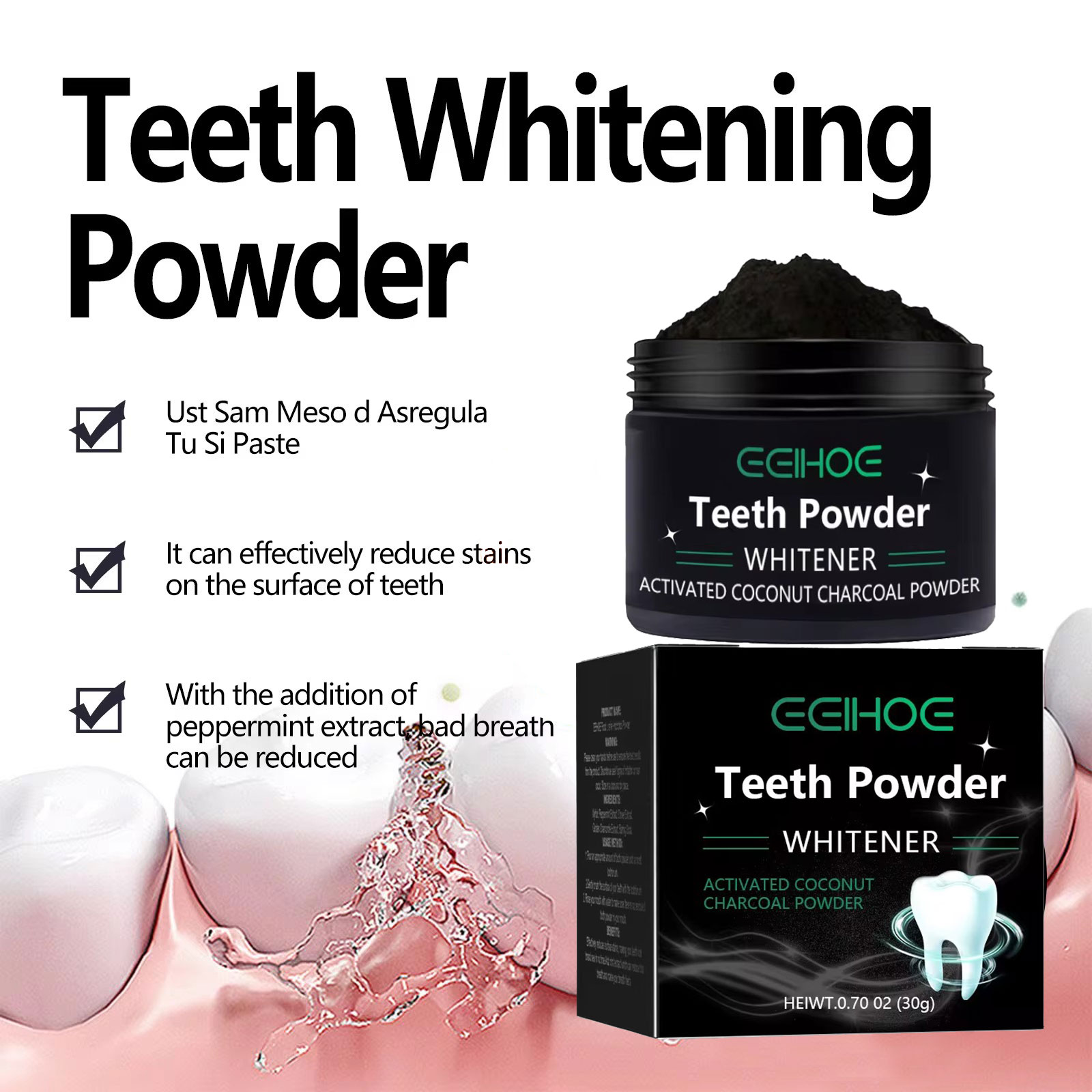 EELHOE Charcoal Powder for Tee - Teeth Whitening Charcoal Powder avaliação e preço