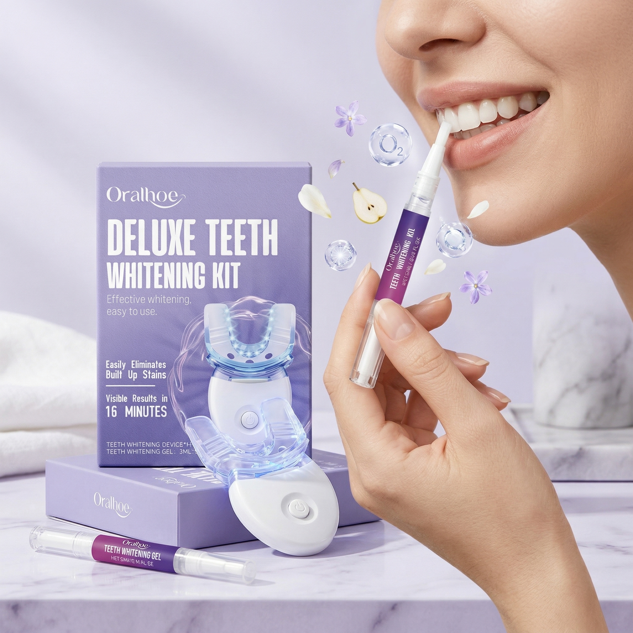 Oralhoe Teeth Care Set Oral Hy - Teeth Whitening Led Kit avaliação e preço