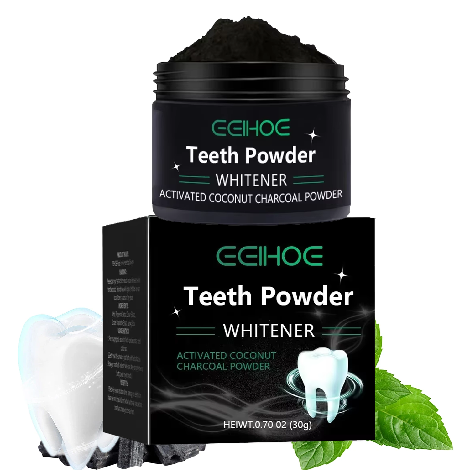 Teeth Brightening Whitening Po - Teeth Whitening Charcoal Powder avaliação e preço
