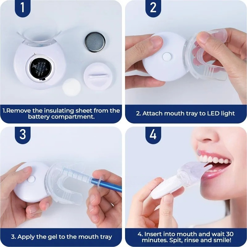 1 Set Clean Oral Cavity Teeth  - Teeth Whitening Led Kit avaliação e preço