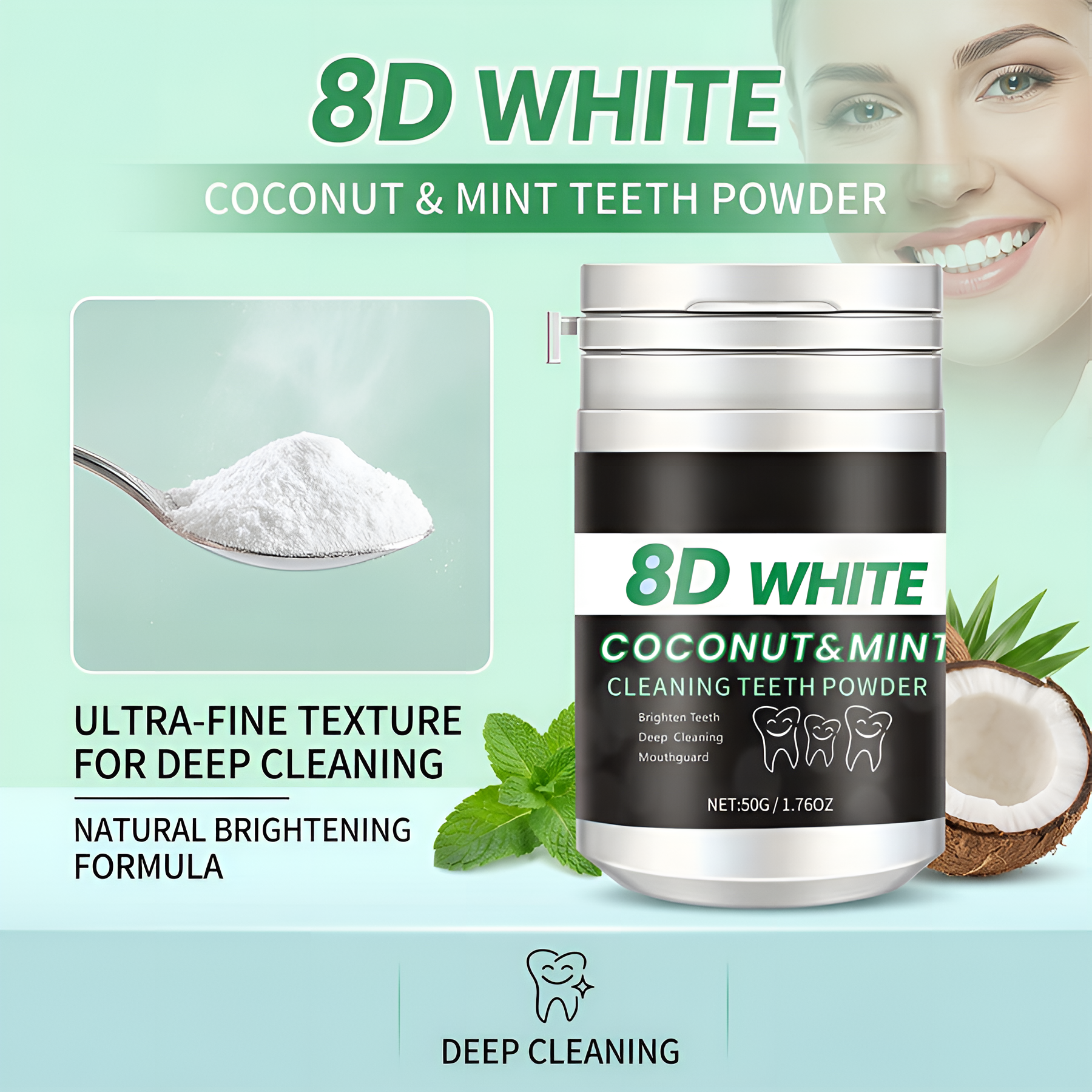 8D Charcoal Teeth Whitening Po - Teeth Whitening Charcoal Powder avaliação e preço