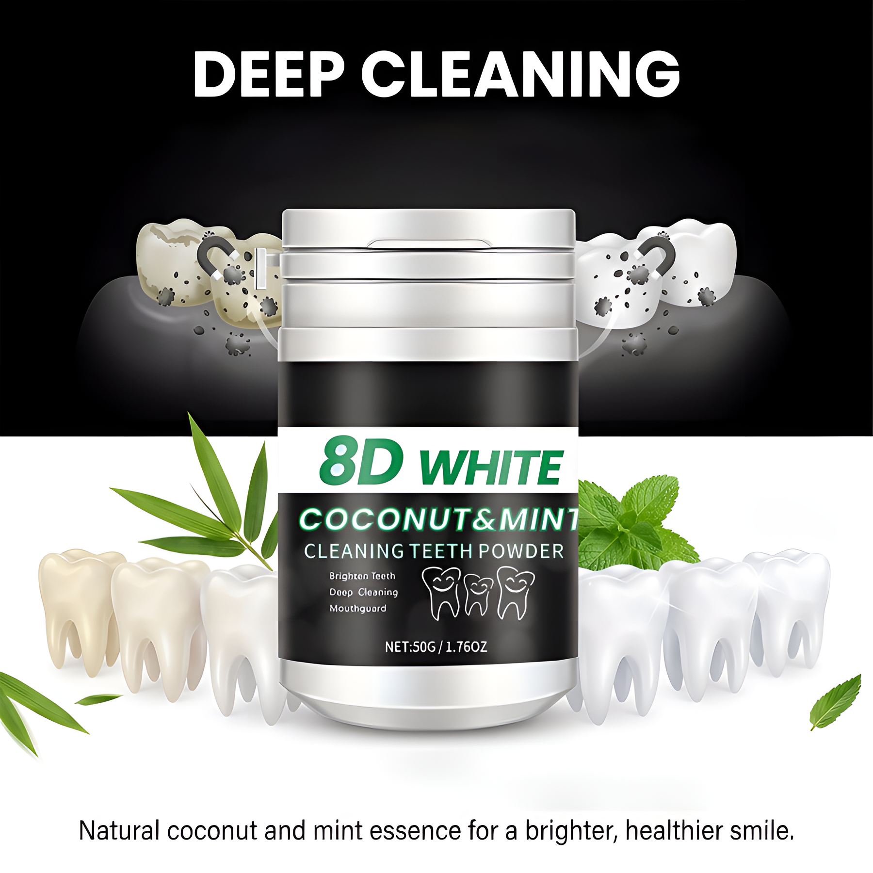 8D Charcoal Teeth Whitening Po - Teeth Whitening Charcoal Powder avaliação e preço